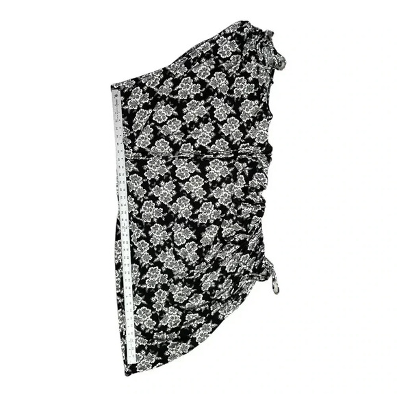 LANE BRYANT Floral One-Shoulder Bodycon Dress sz 26/28 Black & Ivory Jersey Knit - Picture 5 of 8